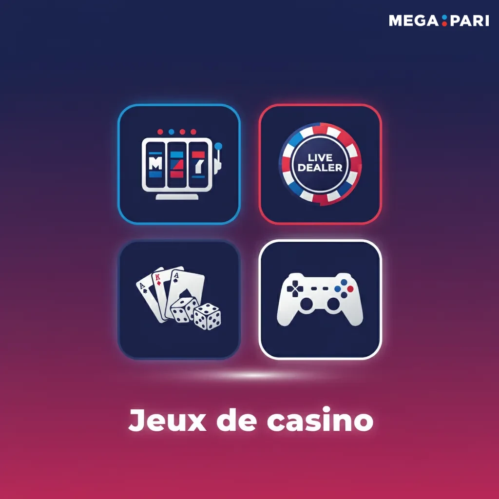 Bannière de casino en ligne avec roulettes, cartes, machines à sous et croupier en direct, plus de 5 000 jeux