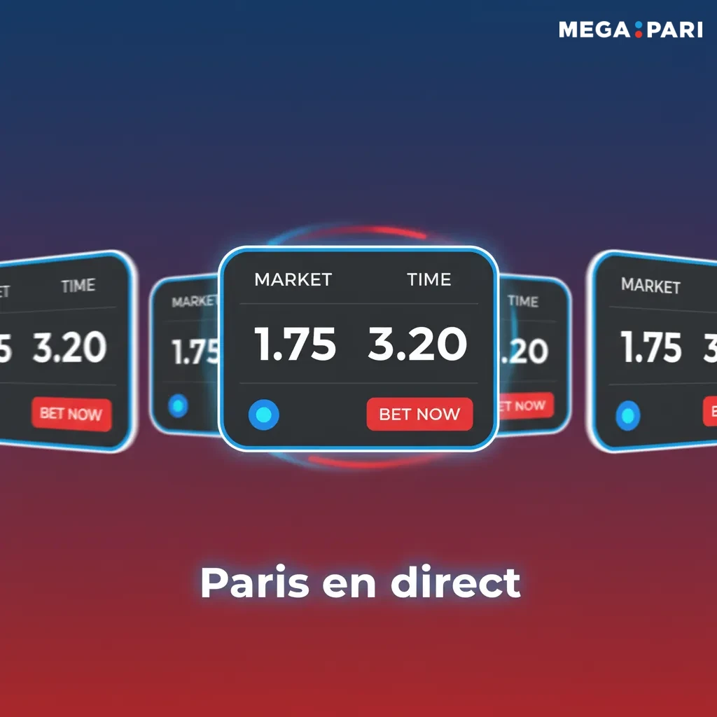 Interface de paris sportifs en direct avec cotes dynamiques, marchés variés, stats intégrées et option cashout.
