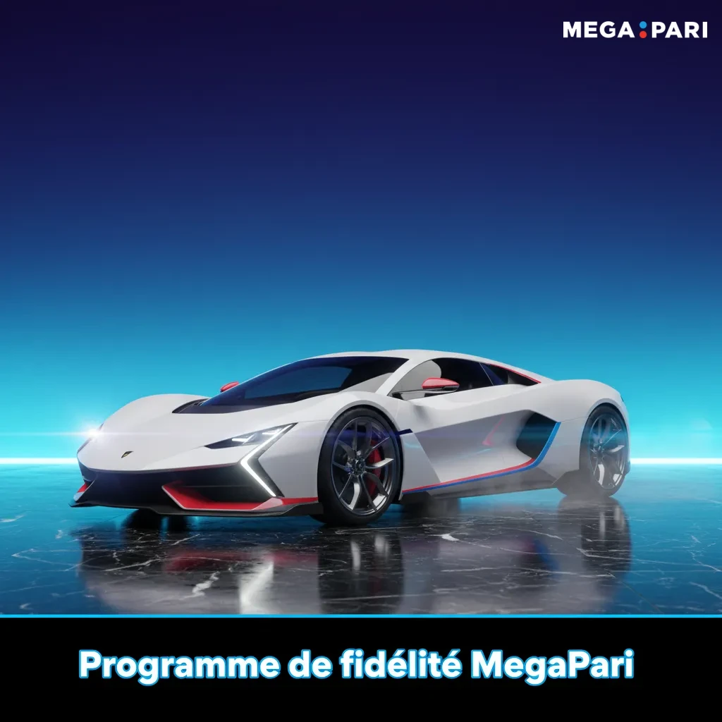 Infographie du programme de fidélité MegaPari: points pour mises, niveaux, conversion en bonus et cashback hebdomadaire.