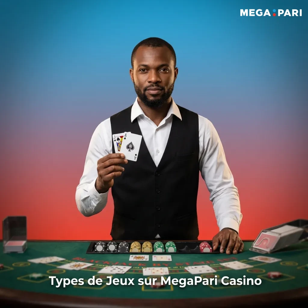 MegaPari Casino game variety including slots, crash games, table games, video poker, scratch cards, and instant games